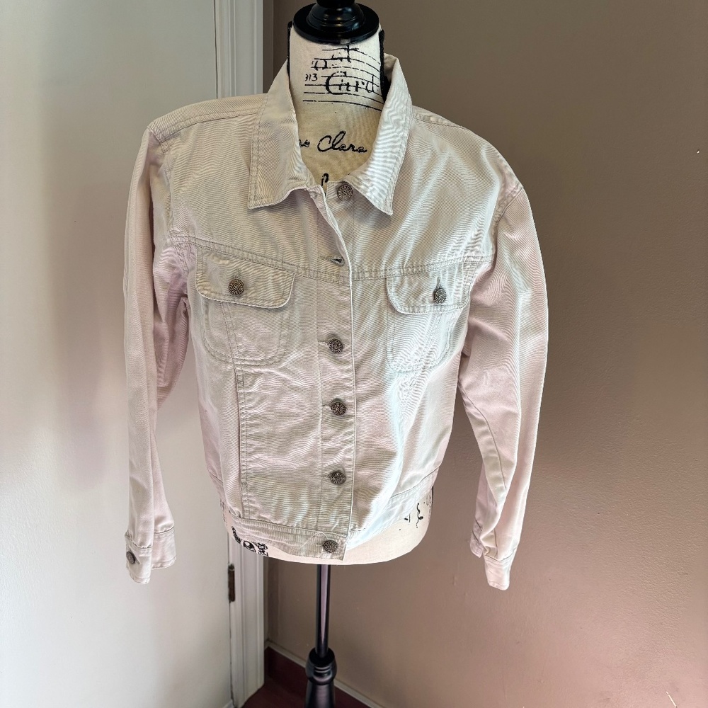 Vintage Bill Blass off white jean jacket